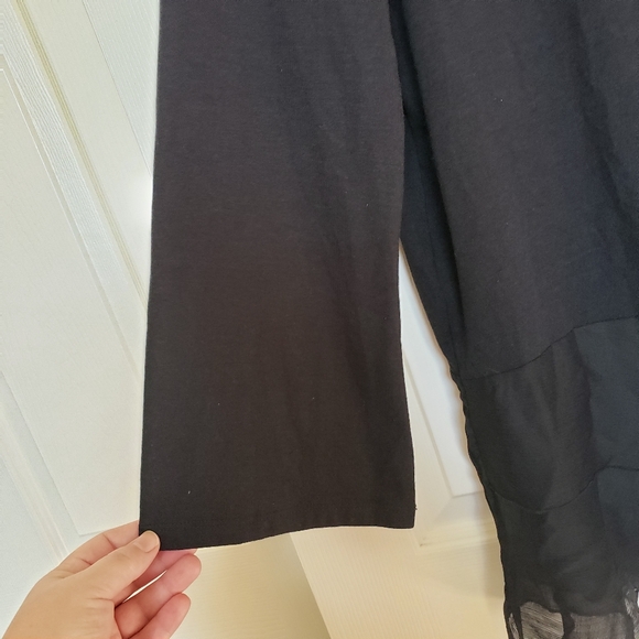 Soft Surroundings Black long sleeve with sheer tiered hem. Size L - Picture 4 of 9